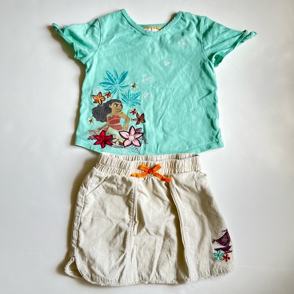 Disney Other - Disney’s Moana Two-Piece Top and Skirt Set for Toddler Girls Size 3
